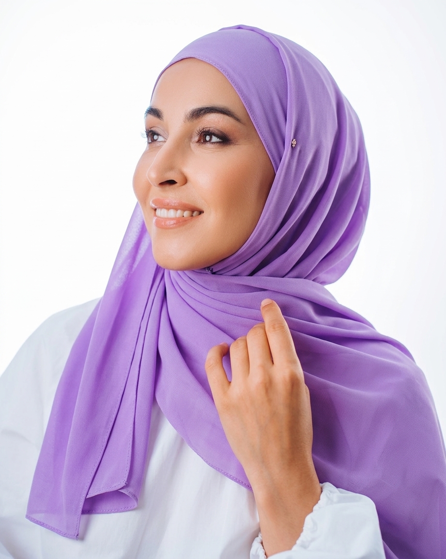 Шифоновый палантин (сиреневый яркий)