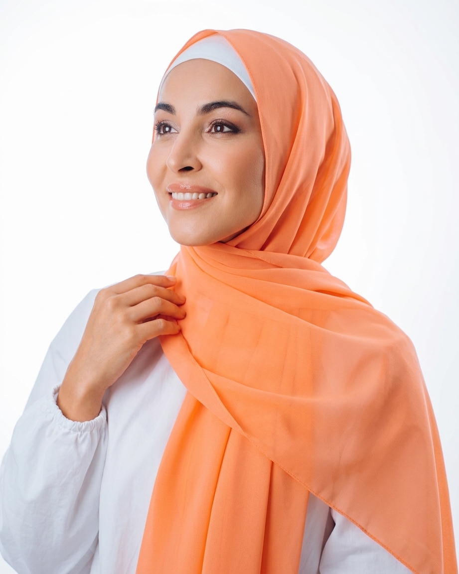 Шифоновый палантин (яркий персик)