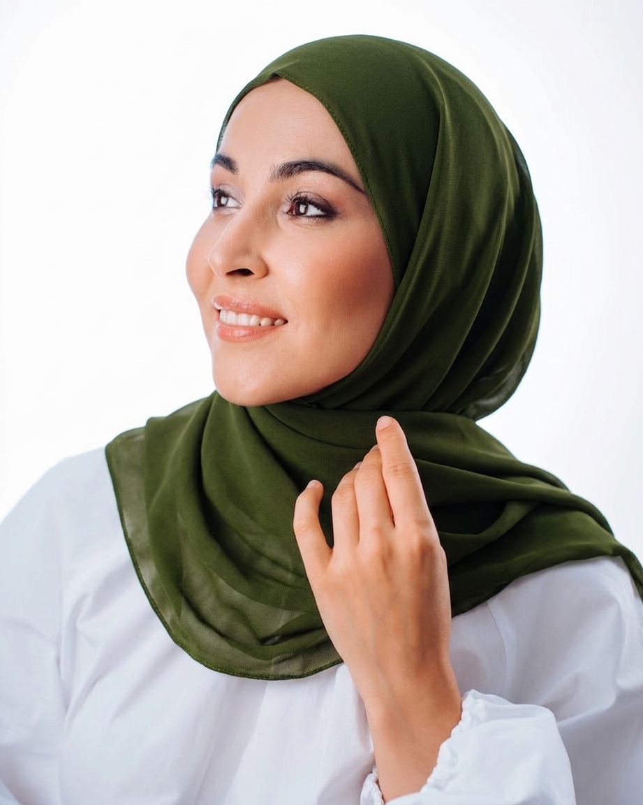 Шифоновый палантин (темно-зеленый)