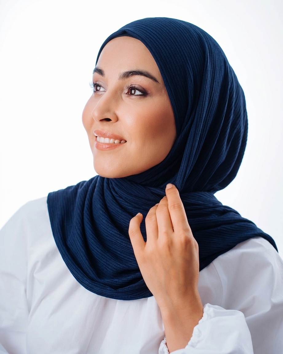 Стрейч в полоску (темно-синий)