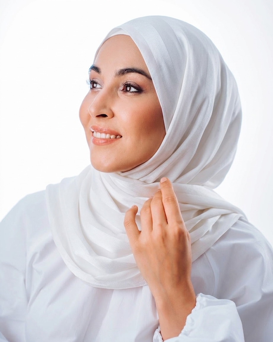 Палантин в полоску (белый)