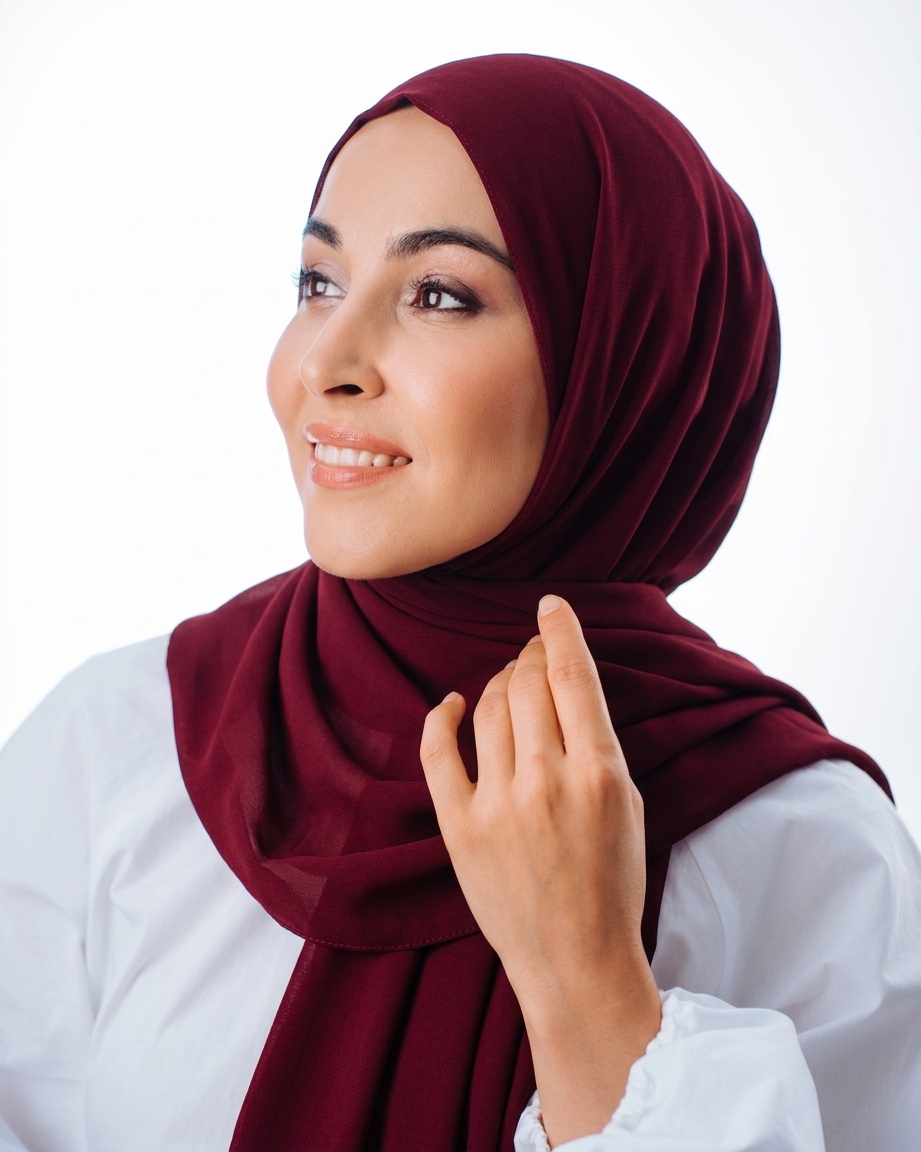 Шифоновый палантин (бордовый)