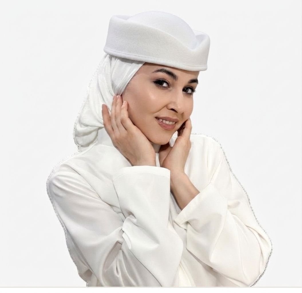 тюбетейки однотонные женские (белый)